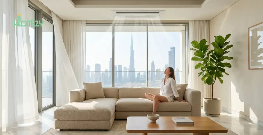 Fresh clean air inside Dubai home after AC duct cleaning