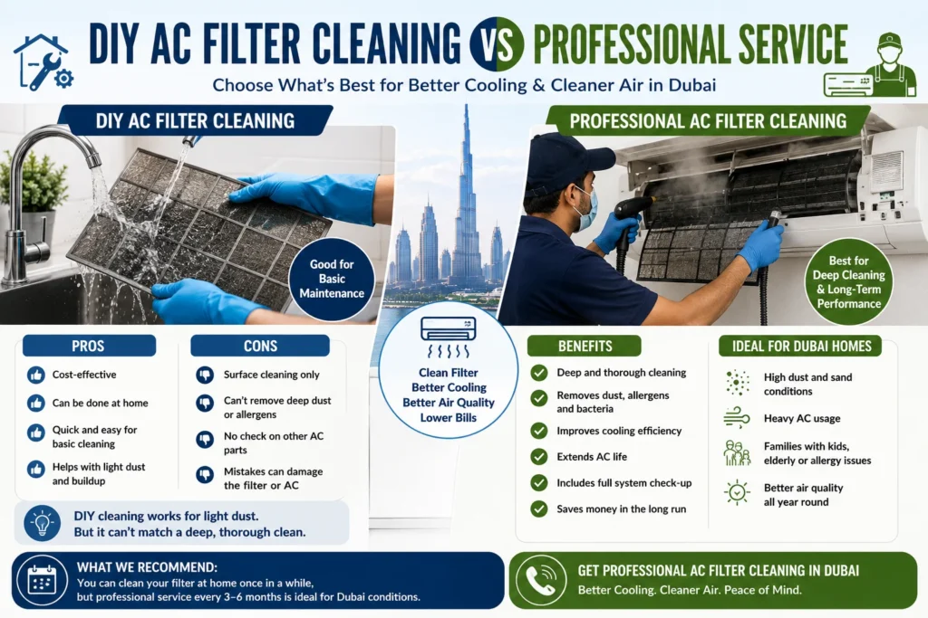 DIY AC Filter Cleaning vs Professional Service